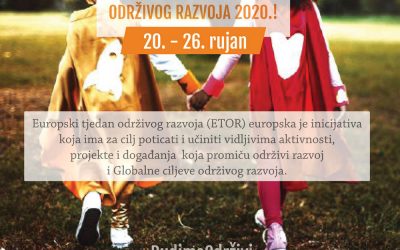 SUDJELUJTE U EUROPSKOM TJEDNU ODRŽIVOG RAZVOJA 2020.!